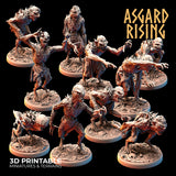 3D Printed Asgard Rising Ghouls Undead Set Round or Square Base 28mm - 32mm - Charming Terrain