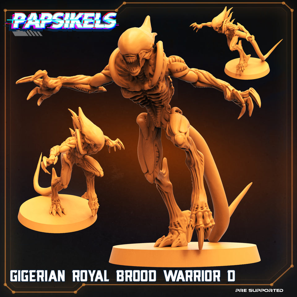 3D Printed Papsikels Cyberpunk Sci-Fi Gigerian Royal Brood Warrior Set - 28mm 32mm