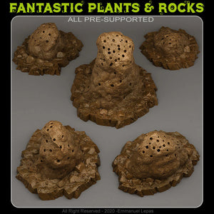 3D Printed Fantastic Plants and Rocks Giant Anthills 28mm - 32mm D&D Wargaming
