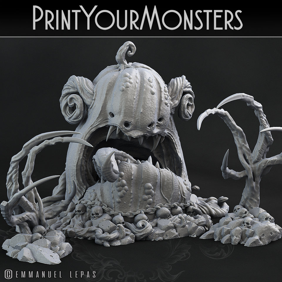 3D Printed Print Your Monsters Giant Pumpkin Ogre Attack Pack II 28mm - 32mm D&D Wargaming