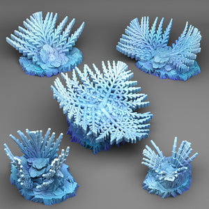 3D Printed Fantastic Plants and Rocks Giant Snowflake Plants 28mm - 32mm D&D Wargaming