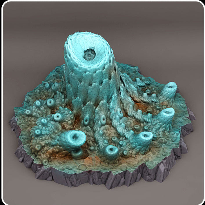 3D Printed Fantastic Plants and Rocks Ocean Sea Terrain Set 28mm - 32mm D&D Wargaming