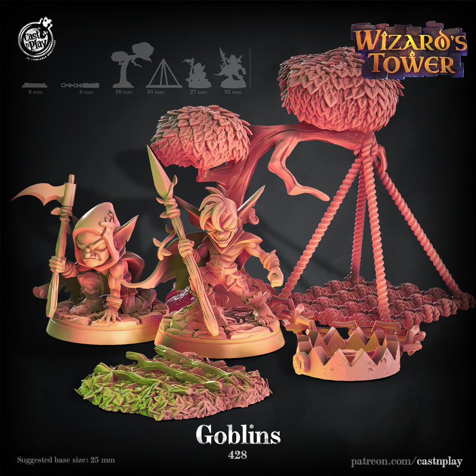 3D Printed Cast n Play Goblin Band - Wizard's Tower - 28mm 32mm D&D