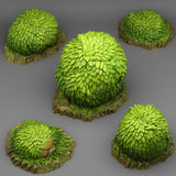 3D Printed Fantastic Plants and Rocks GREEN ROUND BUSH 28mm - 32mm D&D Wargaming