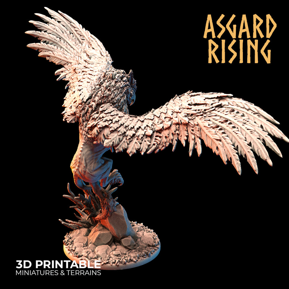 3D Printed Asgard Rising King of all Creatures Griffin Set - 32mm D&D - Charming Terrain