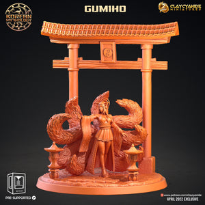 3D Printed Clay Cyanide Gumiho Nine Tails Korean Mythology Ragnarok D&D