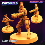 3D Printed Papsikels Cyberpunk Sci-Fi Harry Orange - 28mm 32mm