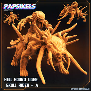 3D Printed Papsikels Cyberpunk Sci-Fi Hell Hound Liger Skull Rider Set - 28mm 32mm