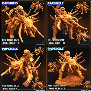 3D Printed Papsikels Cyberpunk Sci-Fi Hell Hound Liger Skull Rider Set - 28mm 32mm