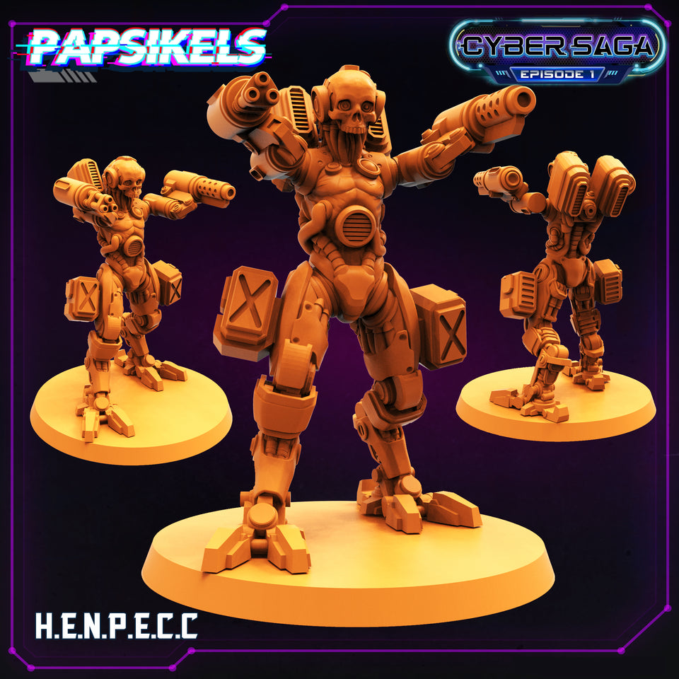 3D Printed Papsikels Cyberpunk Sci-Fi Henpecc Cyber Saga - 28mm 32mm