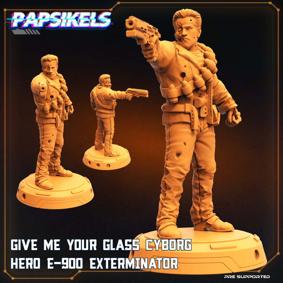 3D Printed Papsikels Cyberpunk Hero Cyborg Give Me Your Glasses E 900 Exterminator - 28mm 32mm
