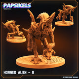 3D Printed Papsikels Cyberpunk Sci-Fi Horned Alien Set - 28mm 32mm