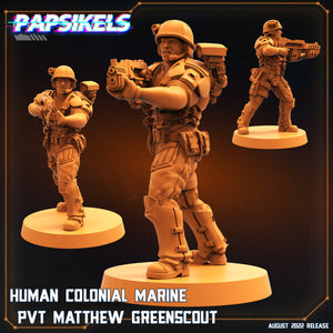 3D Printed Papsikels Cyberpunk Sci-Fi Human Colonial Marine Pfc Set - 28mm 32mm