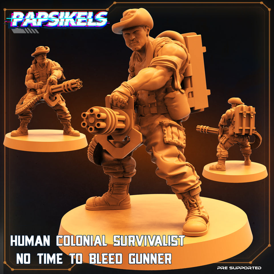 3D Printed Papsikels Sci-Fi Human Colonial Survivalist No Time To Bleed Gunner - 28mm 32mm