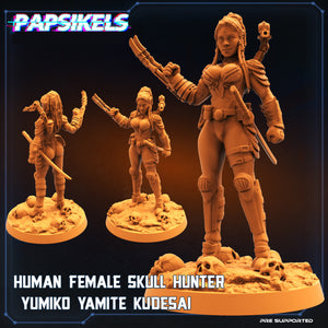 3D Printed Papsikels Sci-Fi Human Female Skull Hunter Yumiko Yamite Kudesai - 28mm 32mm