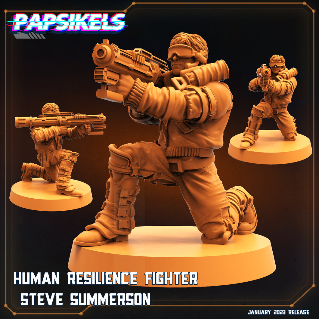 3D Printed Papsikels Cyberpunk Sci-Fi Human Resilience Fighter Laser Cannon Steve Summersun 28mm 32mm