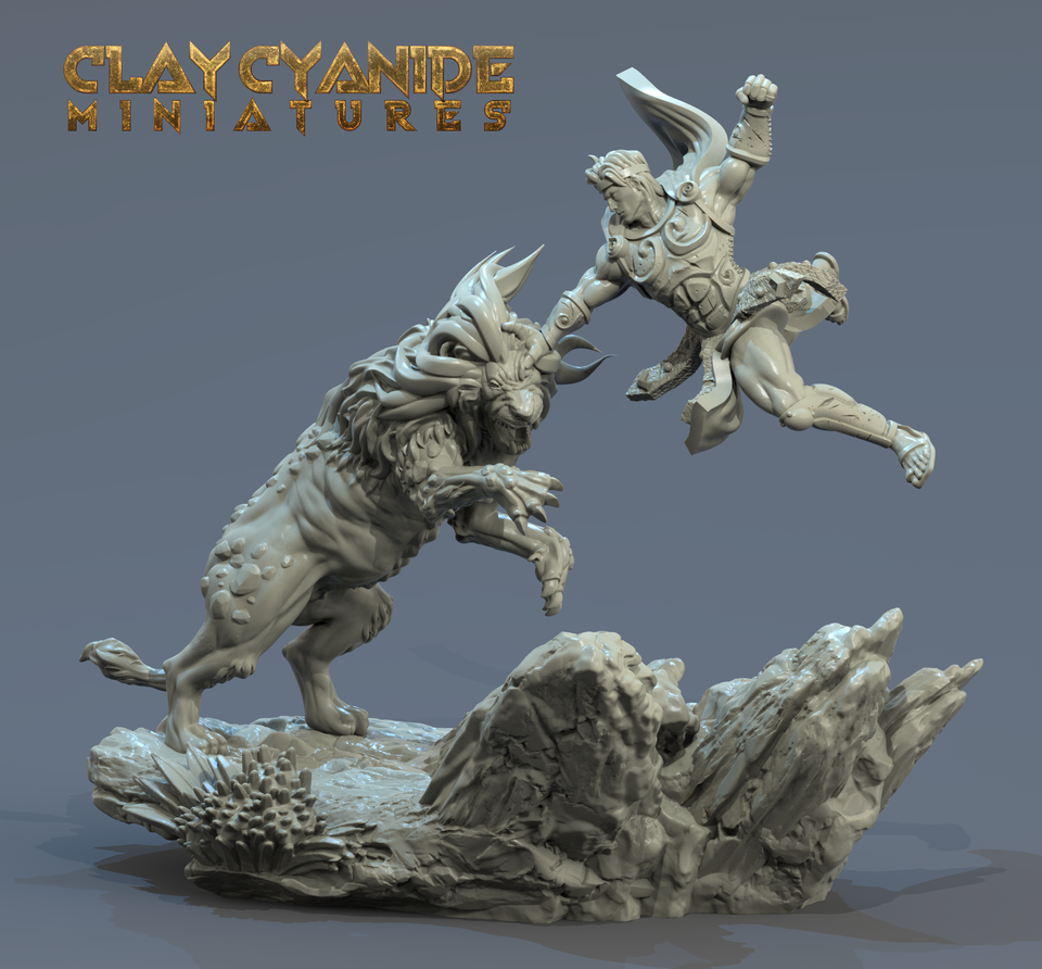 3D Printed Clay Cyanide Heracles 1/24 (75mm) Ragnarok D&D