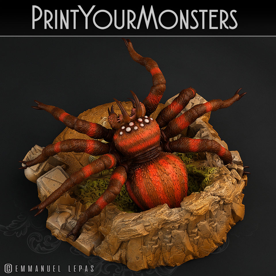 3D Printed Print Your Monsters Hollowhaunt Tarantula Spider 28mm - 32mm D&D Wargaming