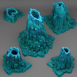 3D Printed Fantastic Plants and Rocks Ice Hole Cavern 28mm - 32mm D&D