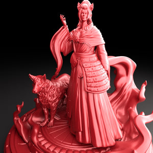 3D Printed Bestiary Vol. 5 Nafarrate Inari - 32mm Ragnarok D&D