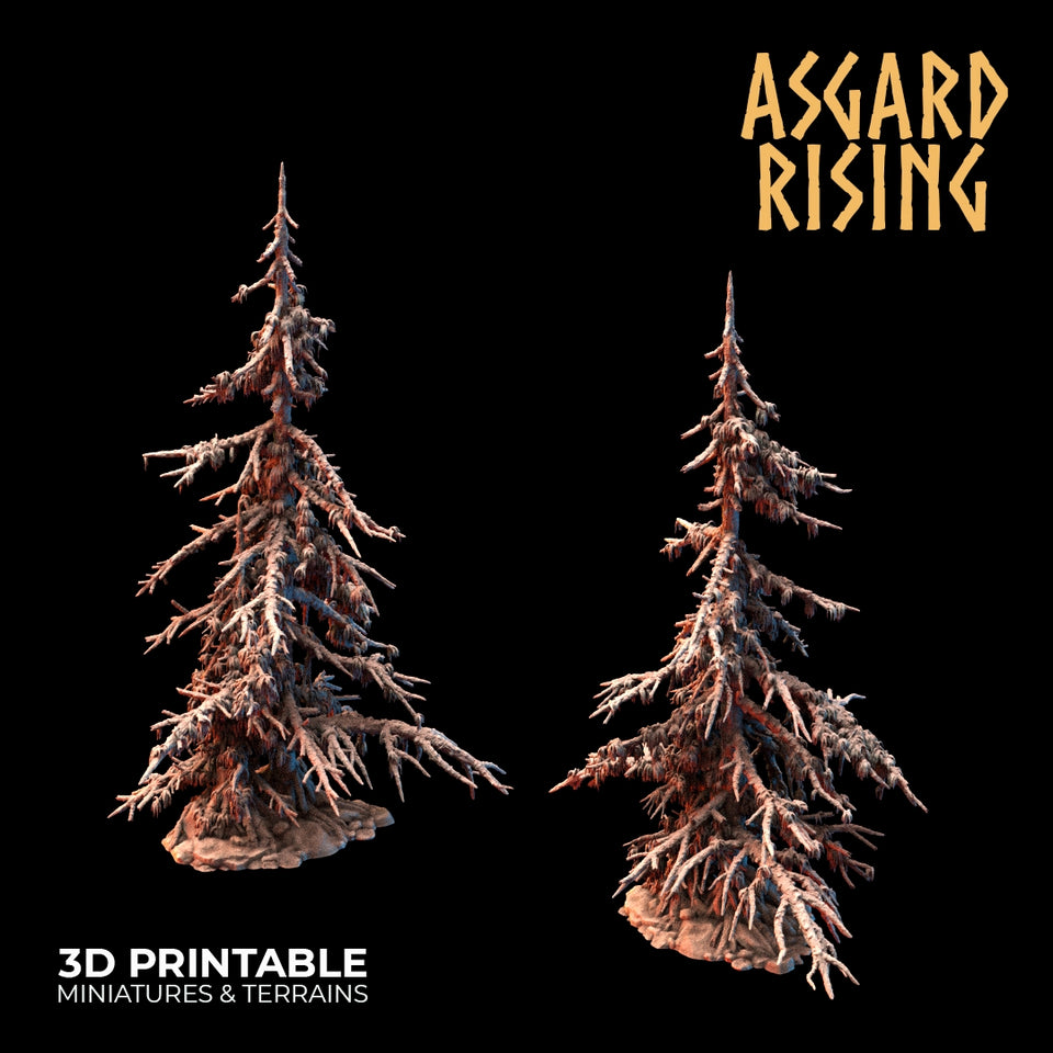 3D Printed Asgard Rising Infected Conifers Spruce Modular Forest Set 28mm 32mm D&D - Charming Terrain