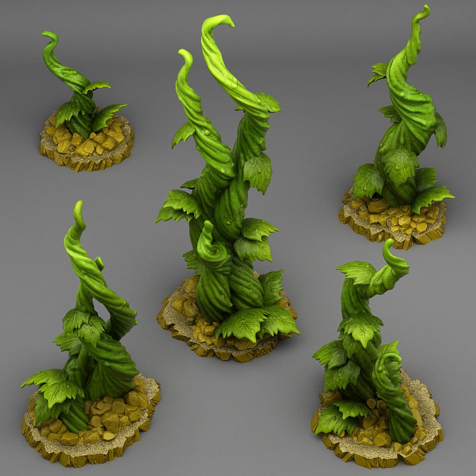 3D Printed Fantastic Plants and Rocks Jack's Beanstalk Version 2 28mm - 32mm D&D Wargaming