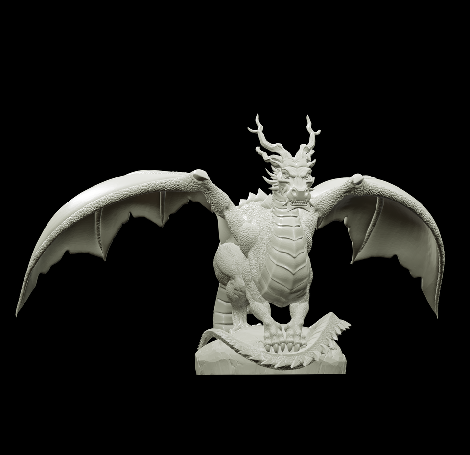3D Printed Bestiary Vol. 4 Nafarrate - Kaesin Green Dragon 32mm Ragnarok D&D - Charming Terrain