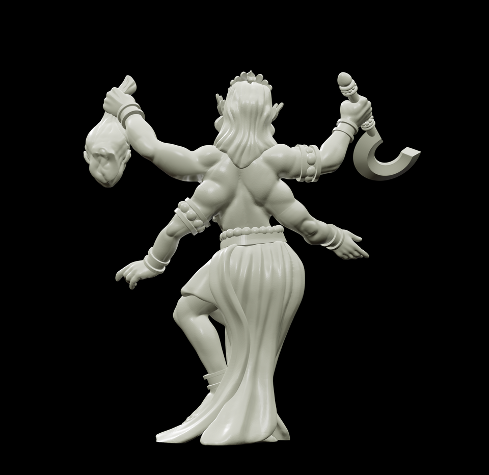 3D Printed Bestiary Vol. 4 Nafarrate - Kali Goddess 32mm Ragnarok D&D - Charming Terrain