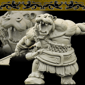 3D Printed Bestiary Vol. 4 Nafarrate - Kiboko Hippo Man 32mm Ragnarok D&D - Charming Terrain
