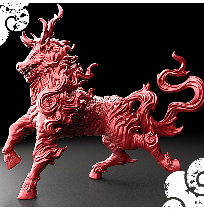 3D Printed Bestiary Vol. 5 Nafarrate - Kirin 32mm Ragnarok D&D
