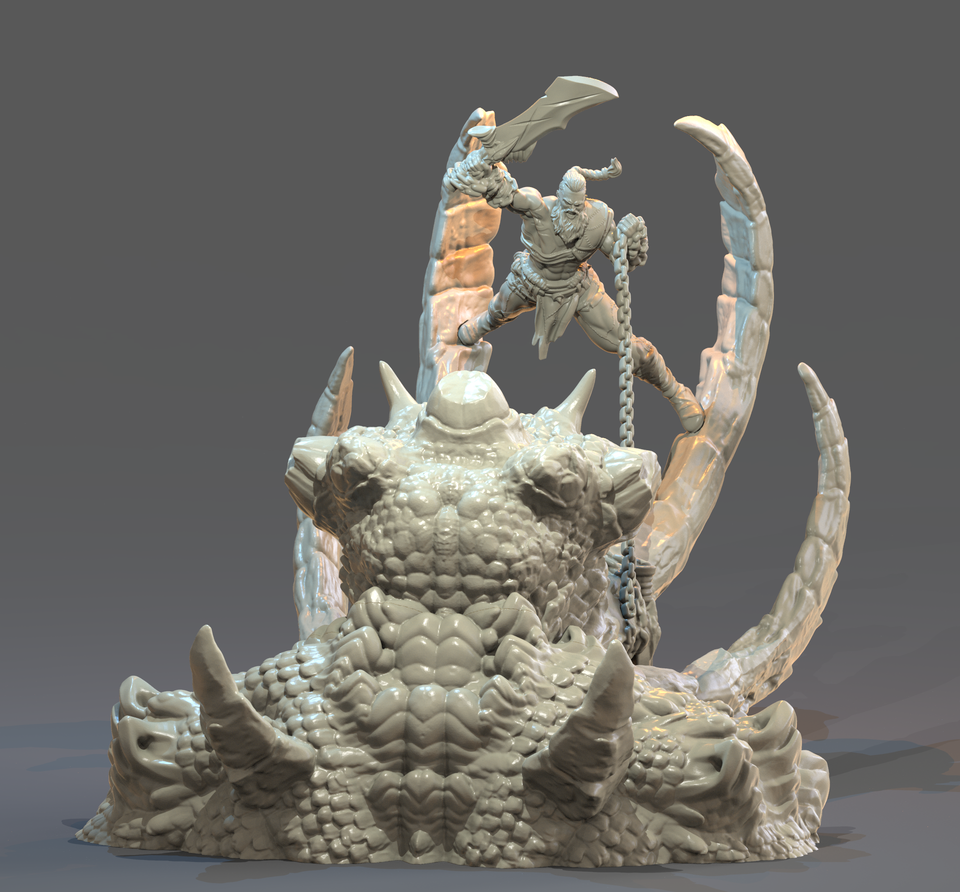 3D Printed Clay Cyanide Kratos Greek Myth Gods and Goddesses Ragnarok D&D