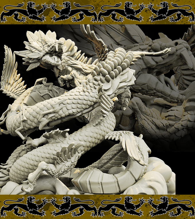 3D Printed Bestiary Vol. 4 Nafarrate - Kukulkan Sea Serpent 32mm Ragnarok D&D - Charming Terrain