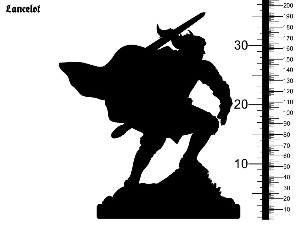 3D Printed Clay Cyanide Lancelot The Legend of King Arthur Ragnarok D&D