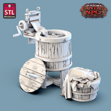 3D Printed STL Miniatures Laundry Set Fantasy NPC 28mm - 32mm War Gaming D&D