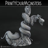 3D Printed Print Your Monsters Legendary Rattlesnake Total Serpents 28mm - 32mm D&D Wargaming