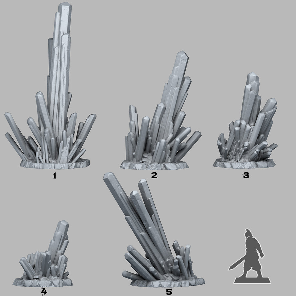3D Printed Fantastic Plants and Rocks Lethal Green Krystals 28mm - 32mm D&D Wargaming