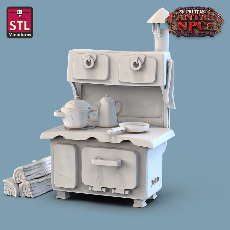 3D Printed STL Miniatures Lighthouse Keeper Set Fantasy NPC 28mm - 32mm War Gaming D&D