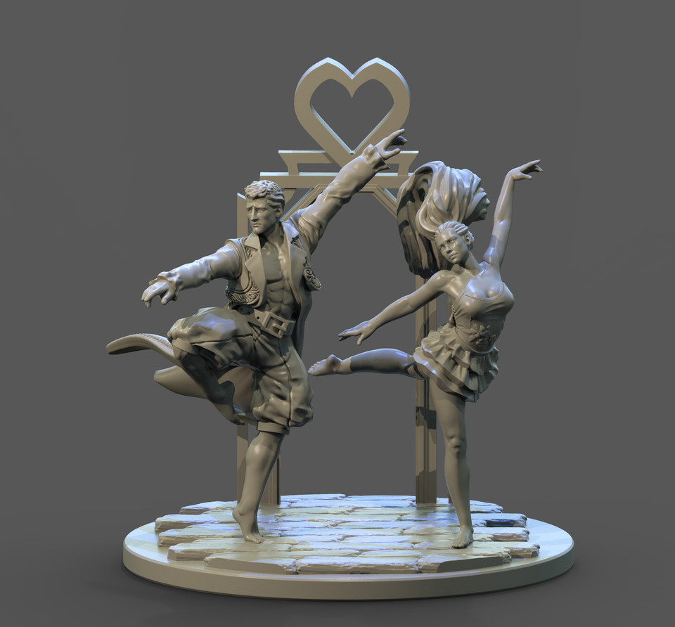 3D Printed Clay Cyanide Lovers Tarot Ragnarok D&D