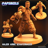 3D Printed Papsikels Cyberpunk Sci-Fi Major Arnie Schafenager - 28mm 32mm