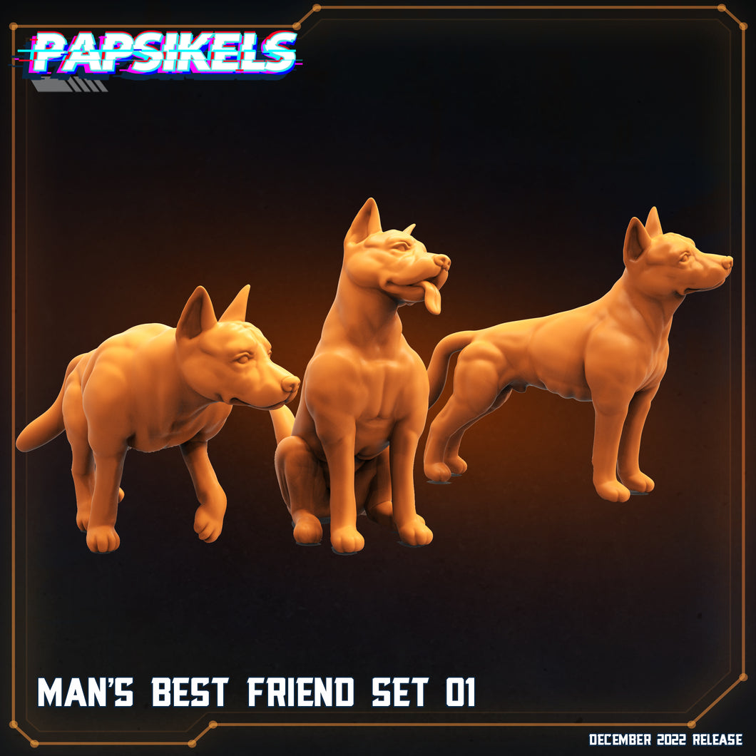 3D Printed Papsikels Cyberpunk Sci-Fi Man's Best Friend Dog Set 28mm 32mm