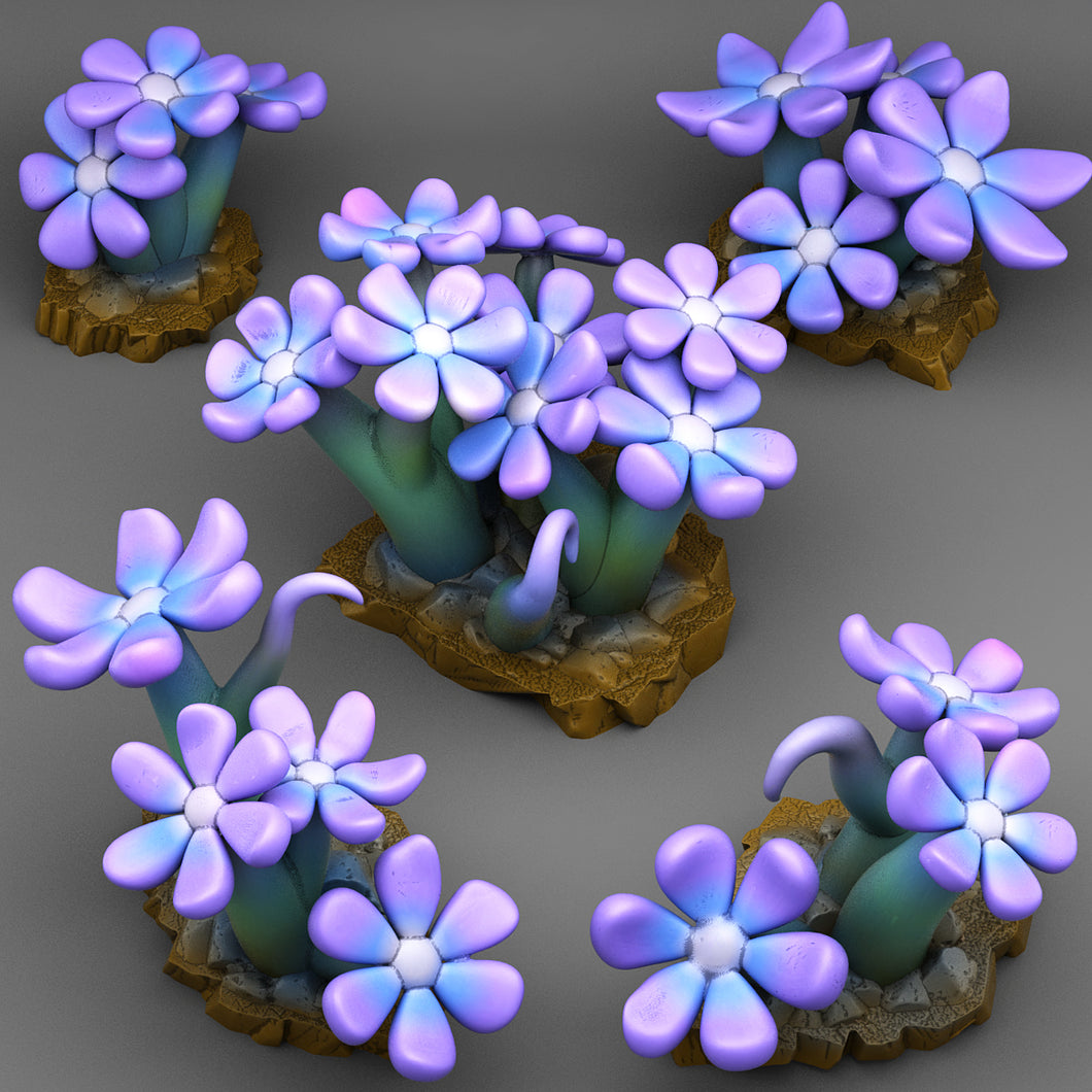 3D Printed Fantastic Plants and Rocks MAGIC CHILDISH FLOWERS 28mm - 32mm D&D Wargaming