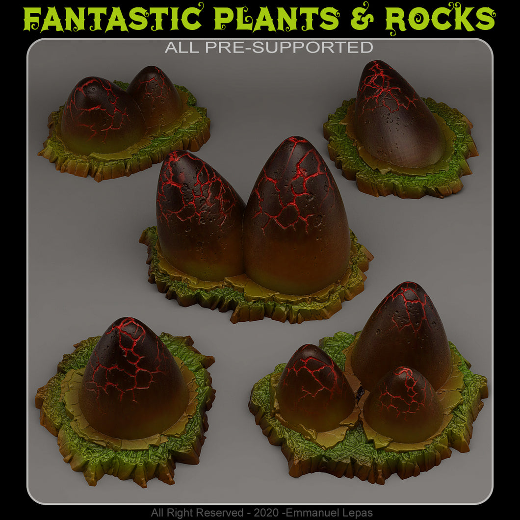 3D Printed Fantastic Plants and Rocks MAGICAL EGGS 28mm - 32mm D&D Wargaming