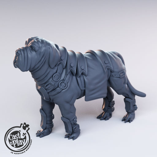 3D Printed Cast n Play Mastiff Dog 28mm 32mm D&D