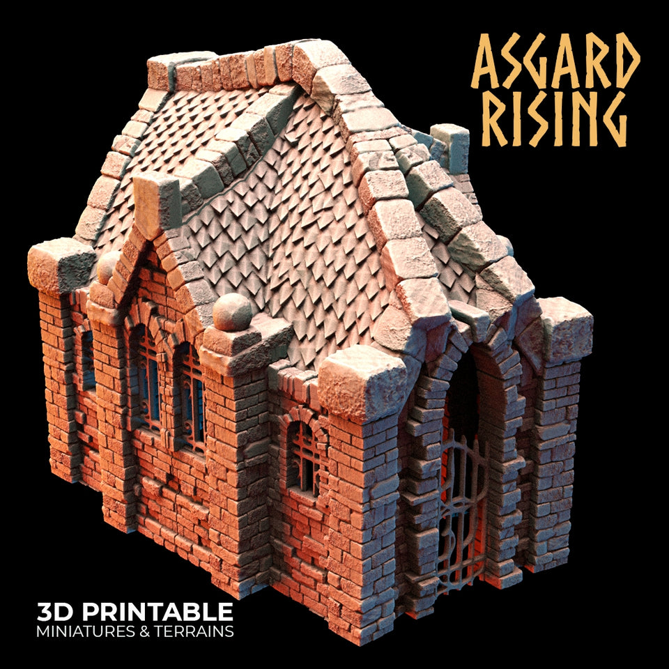 3D Printed Asgard Rising Cemetery Mausoleum Set 28mm-32mm Ragnarok D&D