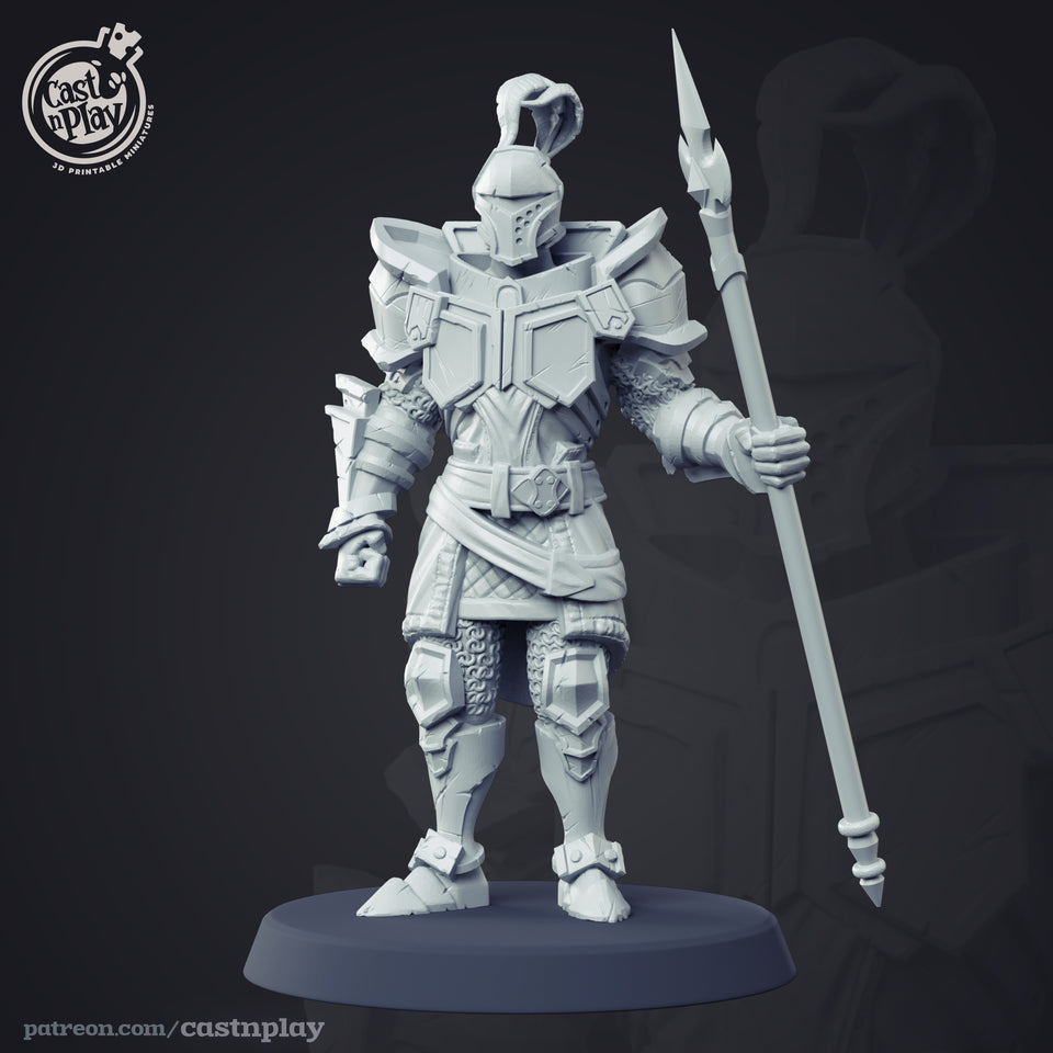 3D Printed Cast n Play Medieval Knight 28mm 32mm D&D