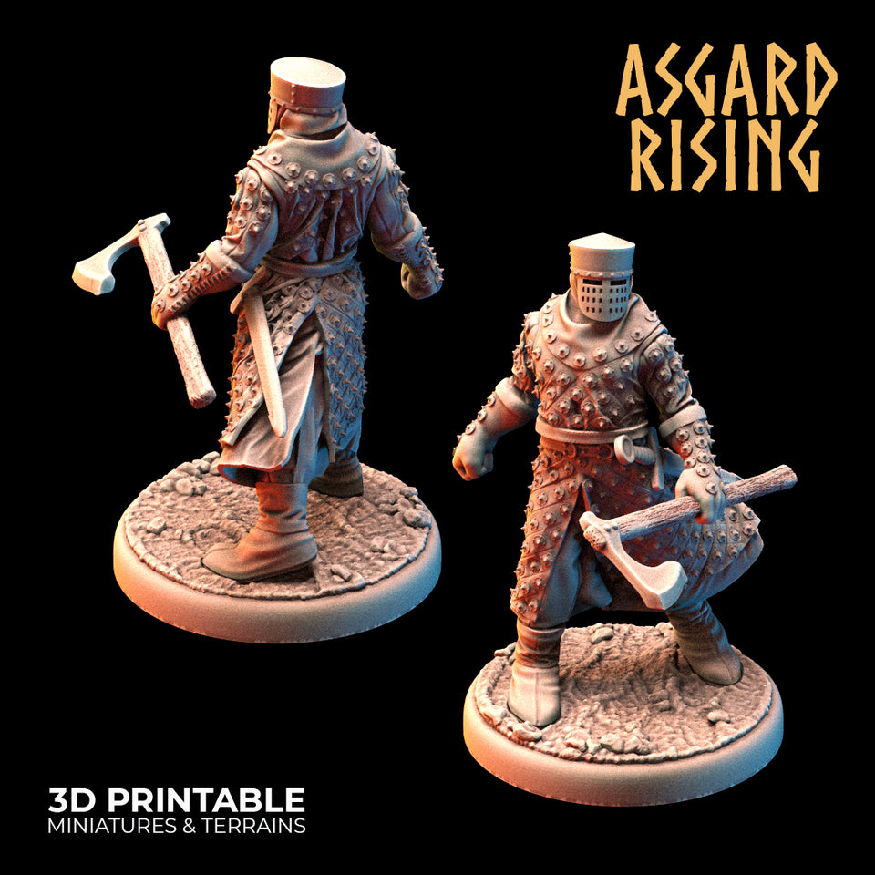 3D Printed Asgard Rising Medieval Knights Set 28mm - 32mm Ragnarok D&D - Charming Terrain