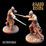 3D Printed Asgard Rising Medieval Knights Set 28mm - 32mm Ragnarok D&D - Charming Terrain