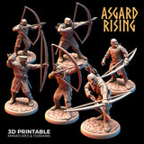 3D Printed Asgard Rising Medieval Bowmen Set 28mm - 32mm Ragnarok D&D - Charming Terrain