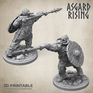 3D Printed Asgard Rising Midgard Viking Shieldman #2 28mm-32mm Ragnarok - Charming Terrain