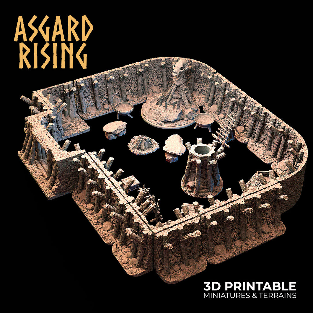 3D Printed Asgard Rising Viking Moutain Hideout Modular Set 28mm - 32mm